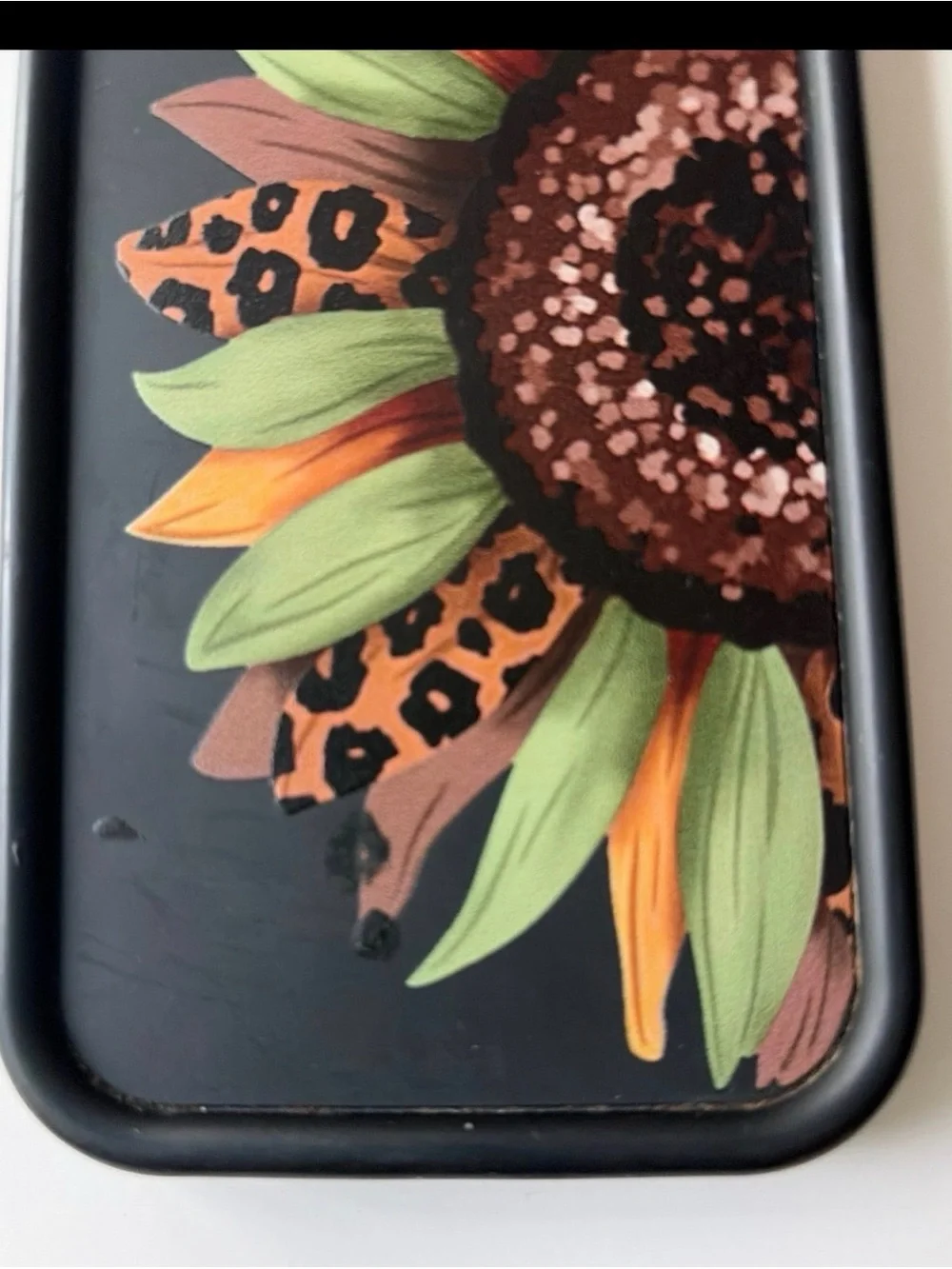 Sunflower Leopard Print Black IPhone 12 ProMax Case - Unbranded